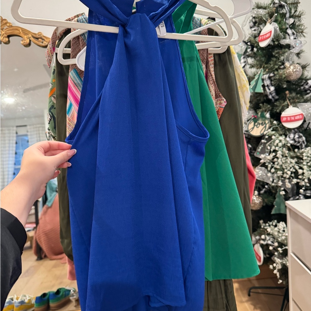 2 Hearts Blue Halter Neck Top